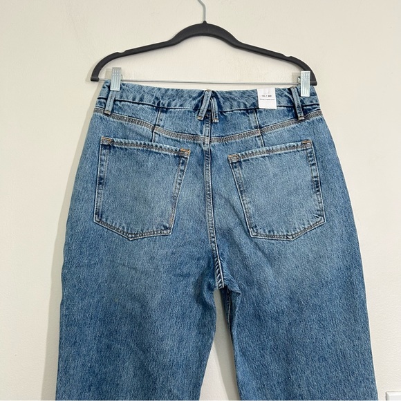 New Good American Good 90’s Icon Straight Leg Distressed Knee Blue Jeans 10/30 - Picture 8 of 12